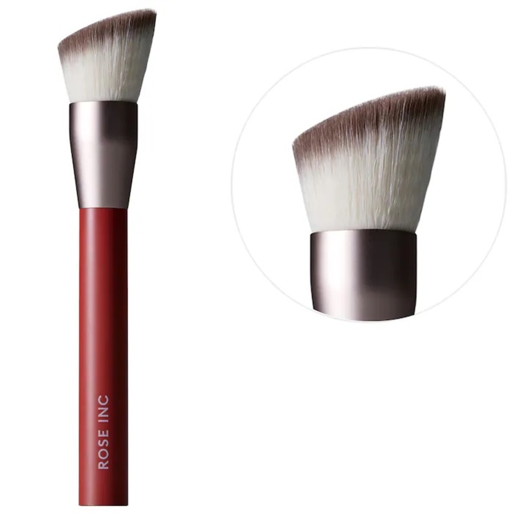 ROSE INC Angled Kabuki Foundation Brush - Red